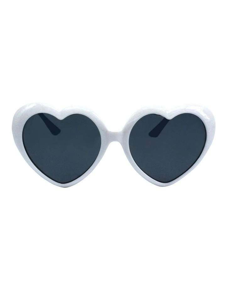 Flower Head Wrap and Sunglasses Set in White