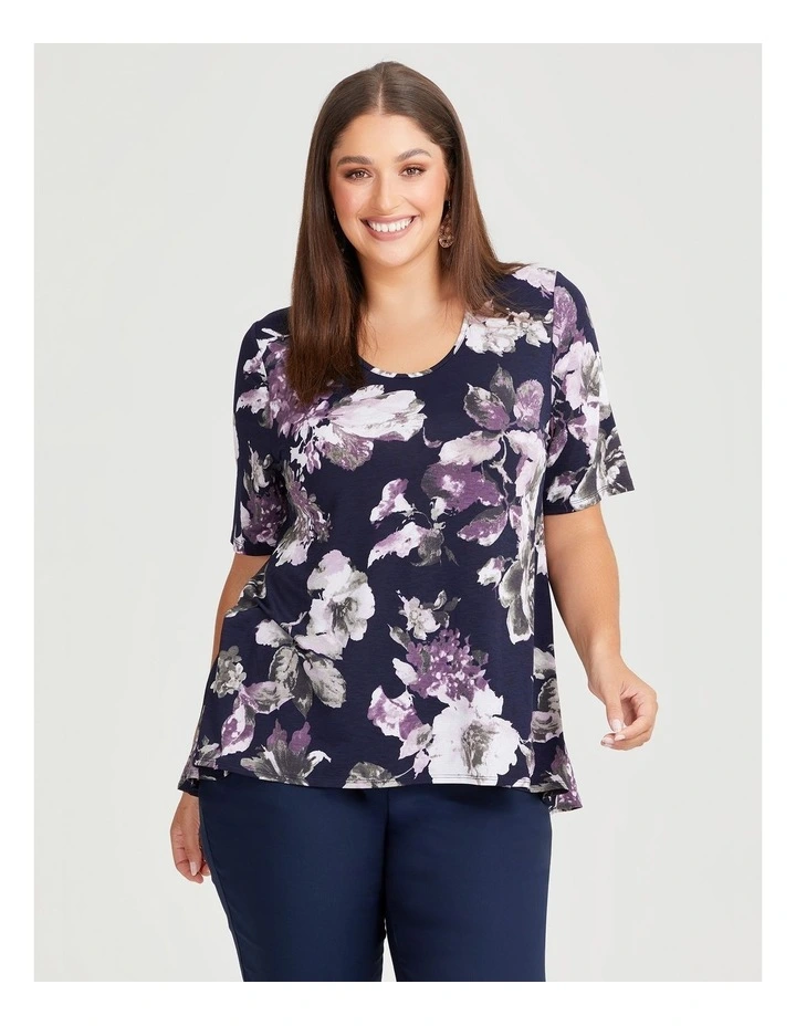Peplum Top in Print