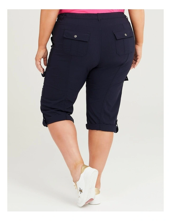 Castaway Cargo Crop Pant in Navy