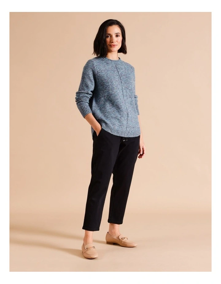 Organic Cotton Blend Relaxed Stretch Denim Pant In Black