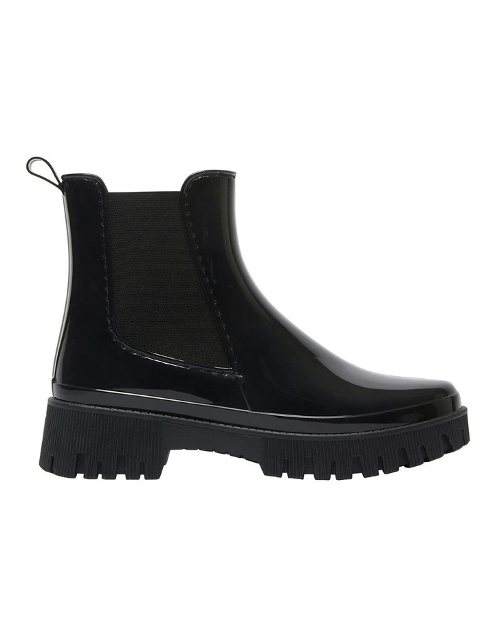 Cloudy Gumboots in Black Shiny