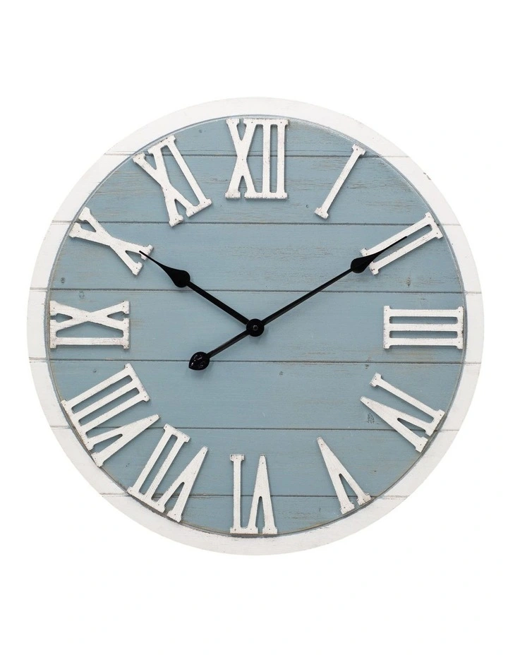 Belle Wall Clock 60cm in Blue/White
