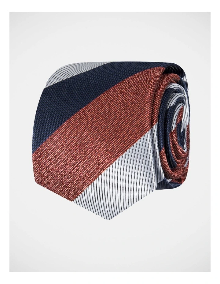 Stripe Poly Tie Rust