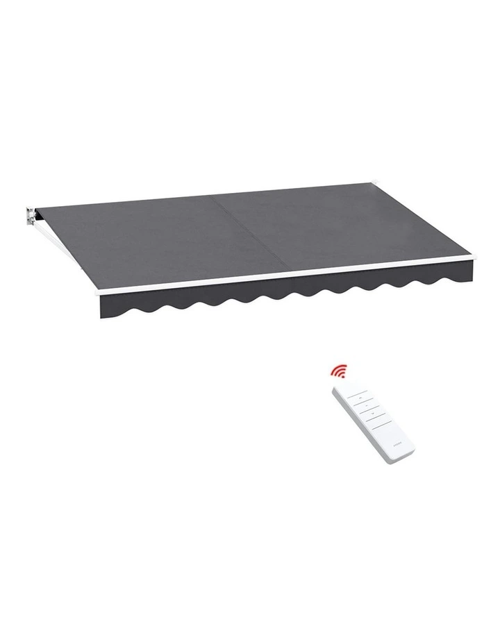 Retractable Folding Arm Awning Motorised Sunshade 4x2.5m in Grey