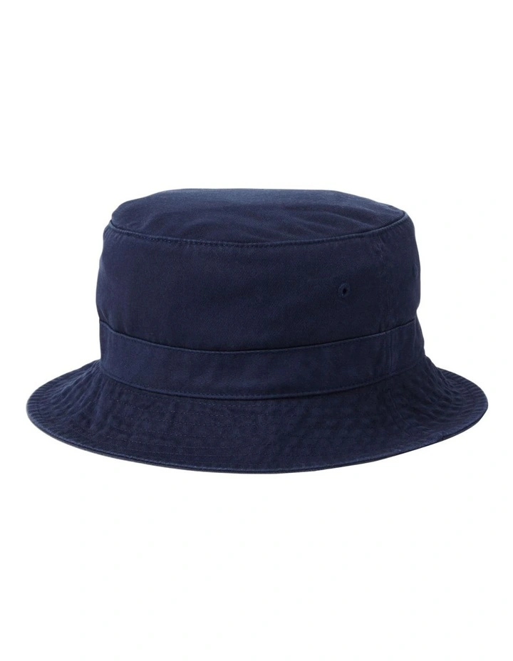 Bear Twill Bucket Hat in Navy