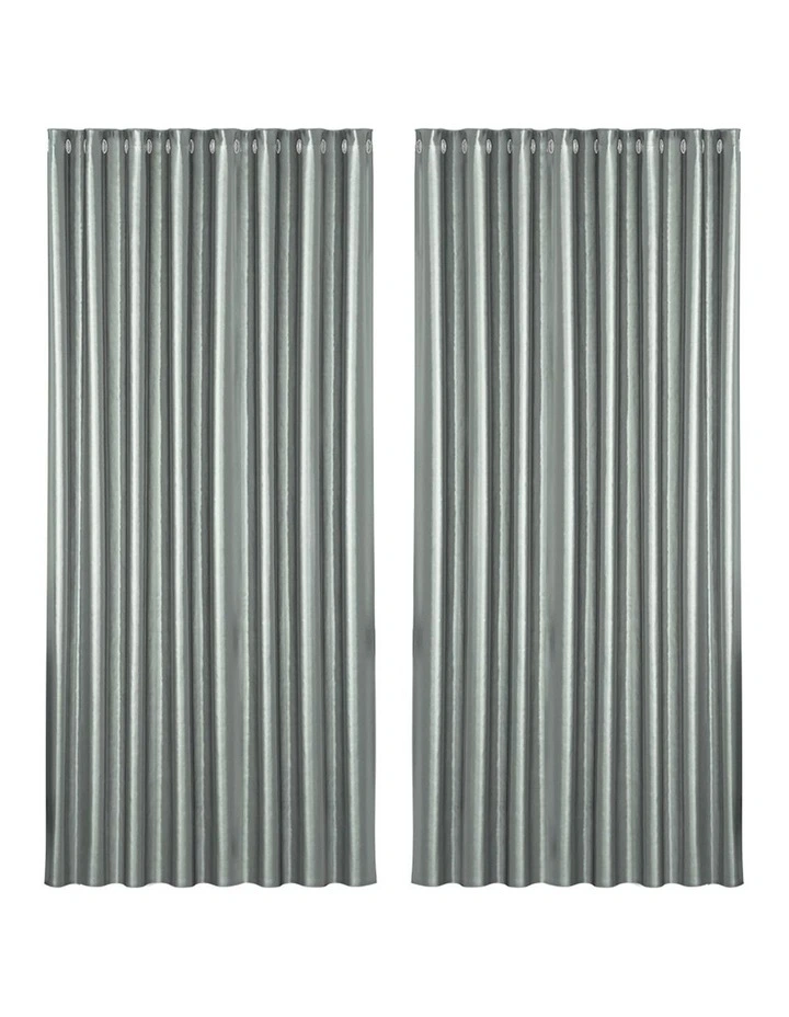 Blockout Curtain Eyelet 300x230cm x2 in Grey