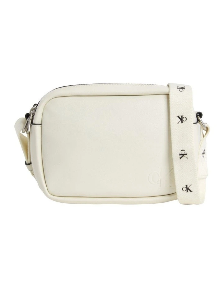 Faux Leather Crossbody Bag in White