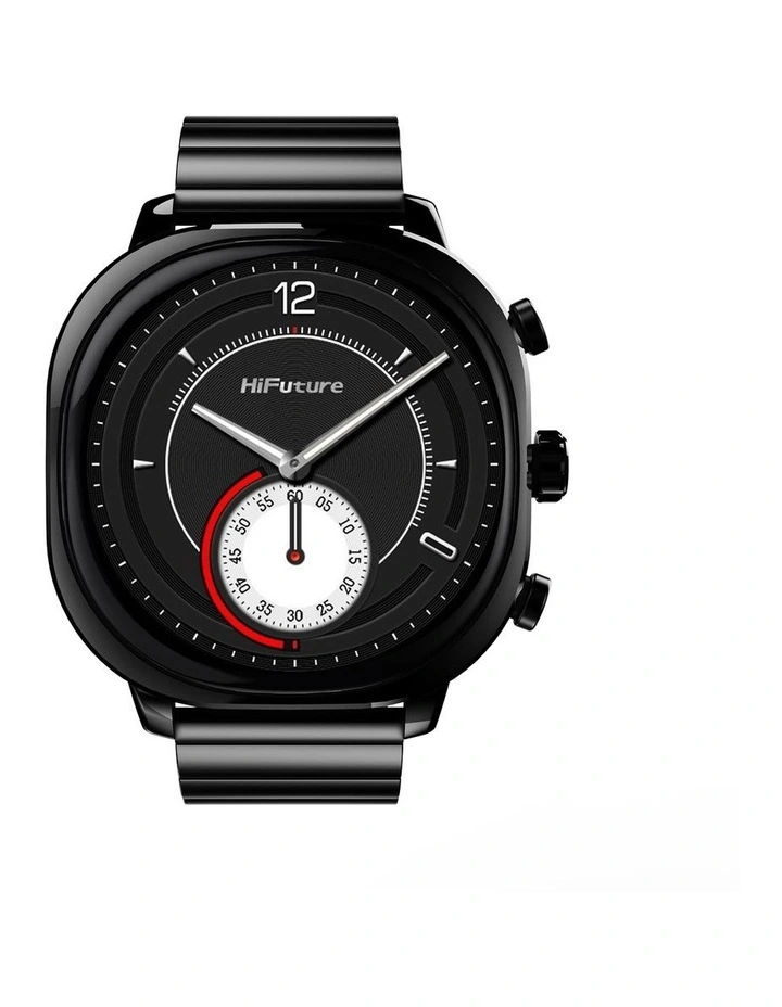 AIX Amoled Stainless Steel Smart Watch in Caviar Black