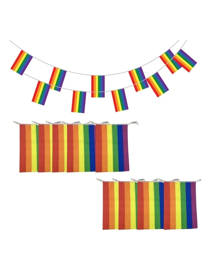 Rainbow Bunting Flag 10X 3.6M in Multi