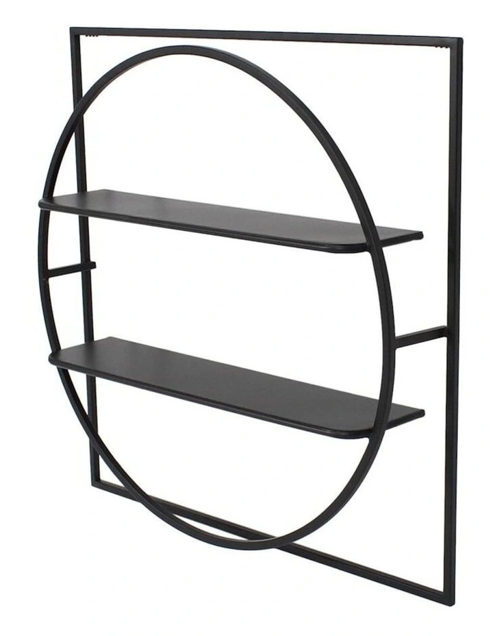 Metal Floating 2-Shelf Storage in Black