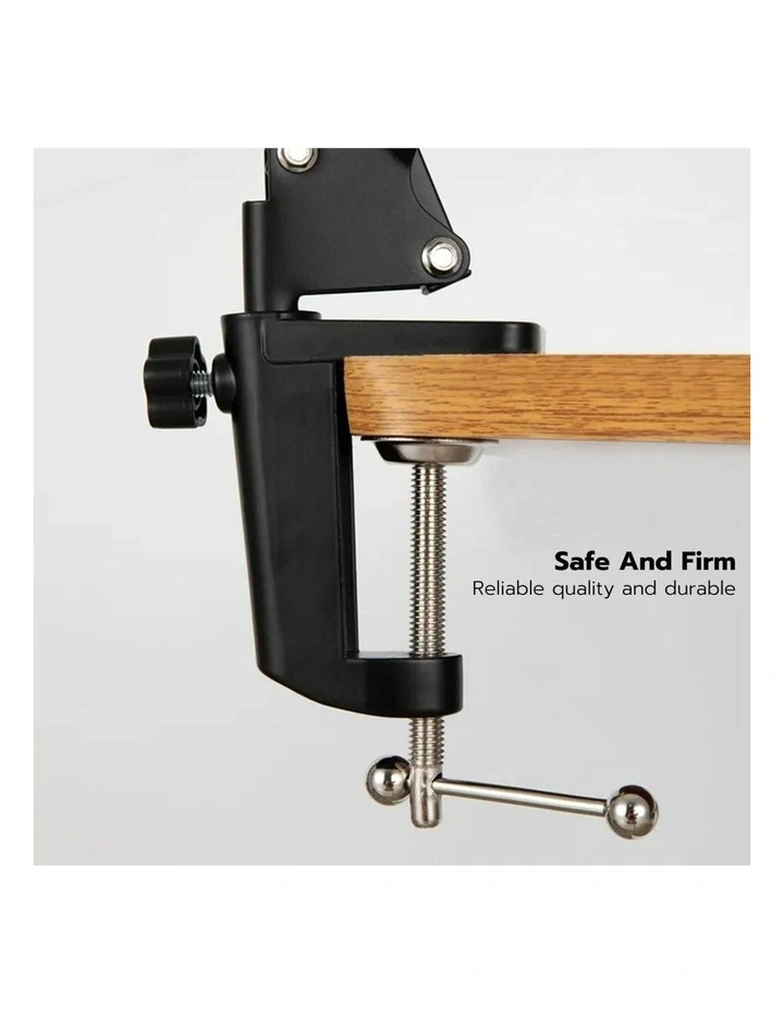 Adjustable Swing Arm Desk Reading Lamp with Clamp USB Powered in Black