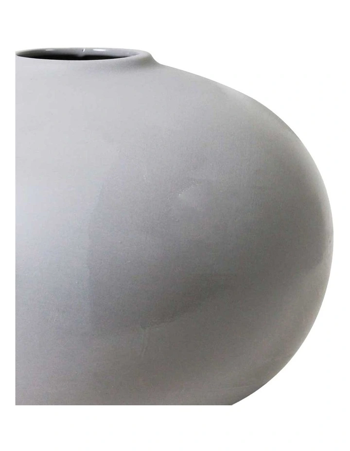 Muse Elipse Vase Large 21cm x 15cm in Snow Grey