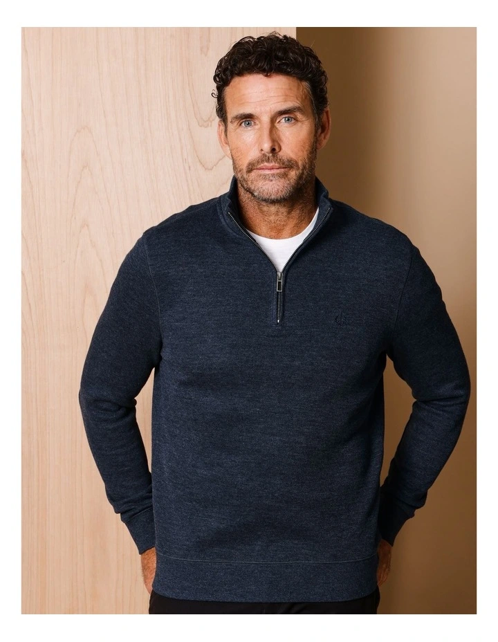 Bloomsbury Quarter Zip Sweat in Navy