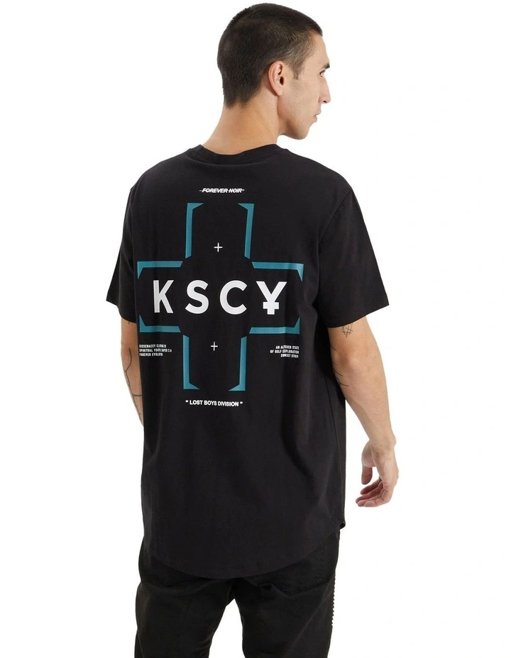 Gandy Dual Curved Tee in Jet Black