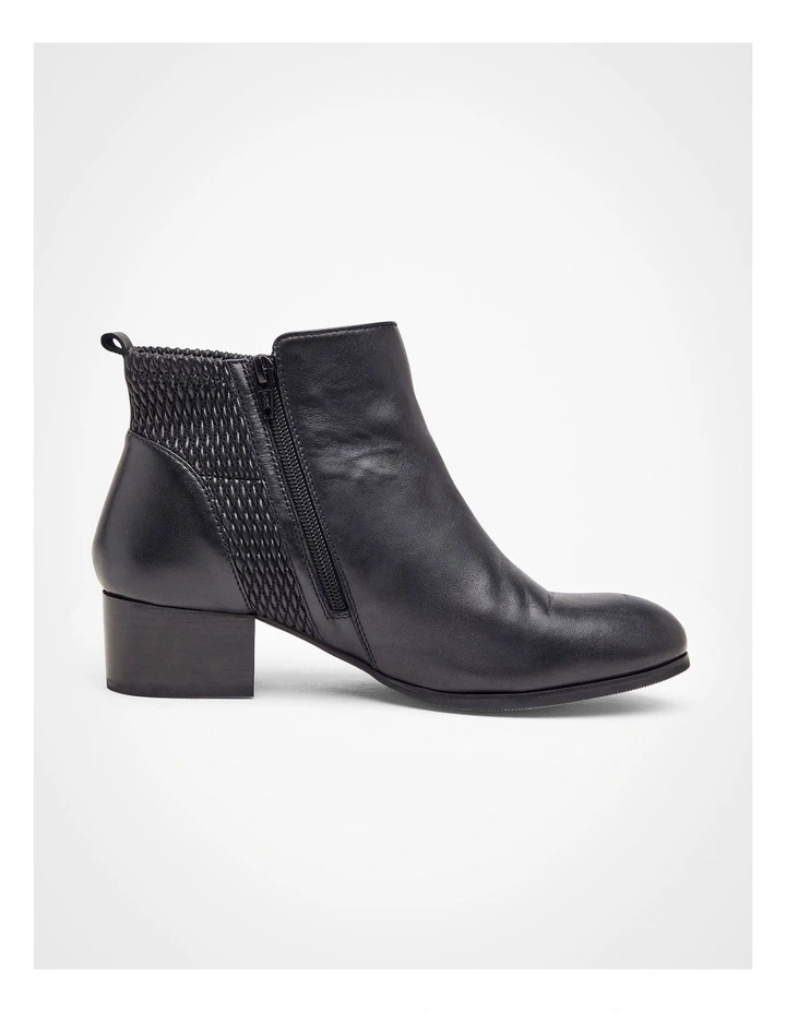 Leather Ankle Boot in Black