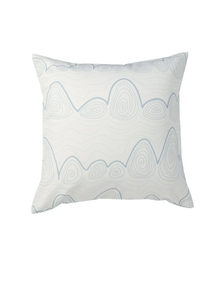 Wavelength Printed Cushion 50 x 50cm in White/Sage
