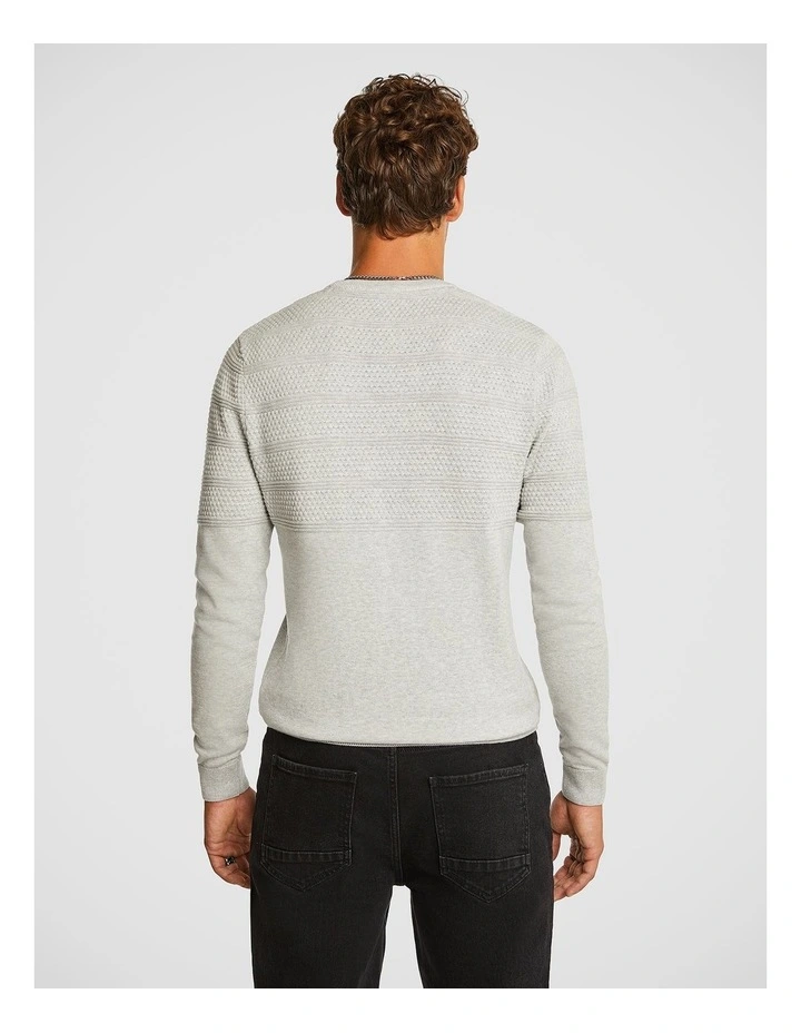 Jones Textured Knit in Mid Grey Marle