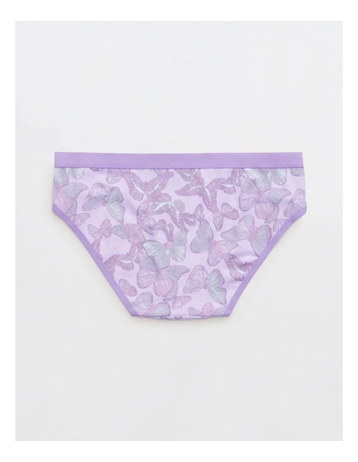 Cotton Flat Elastic Bikini Underwear in Purple