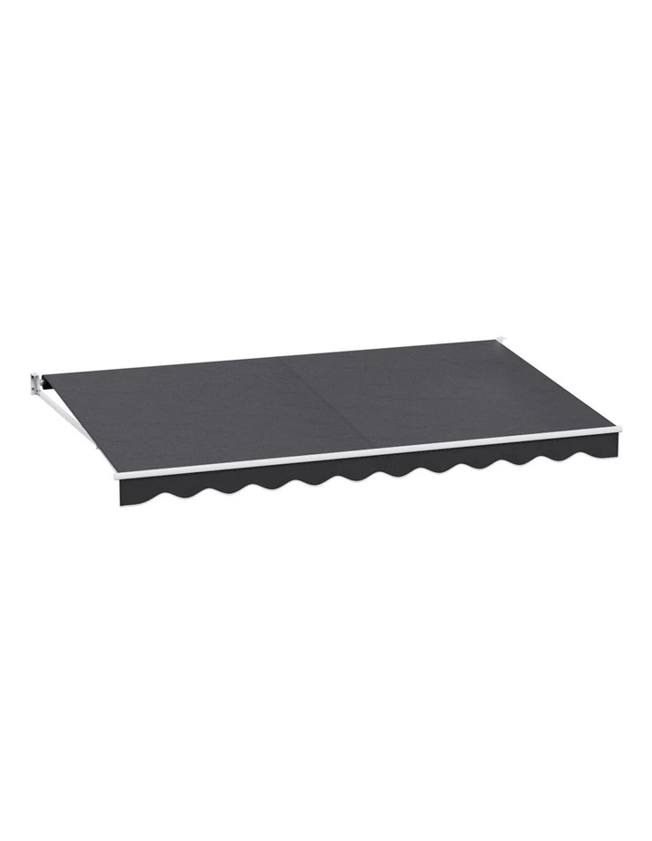 Retractable Folding Arm Awning Manual Sunshade 4.5Mx2.5M in Grey