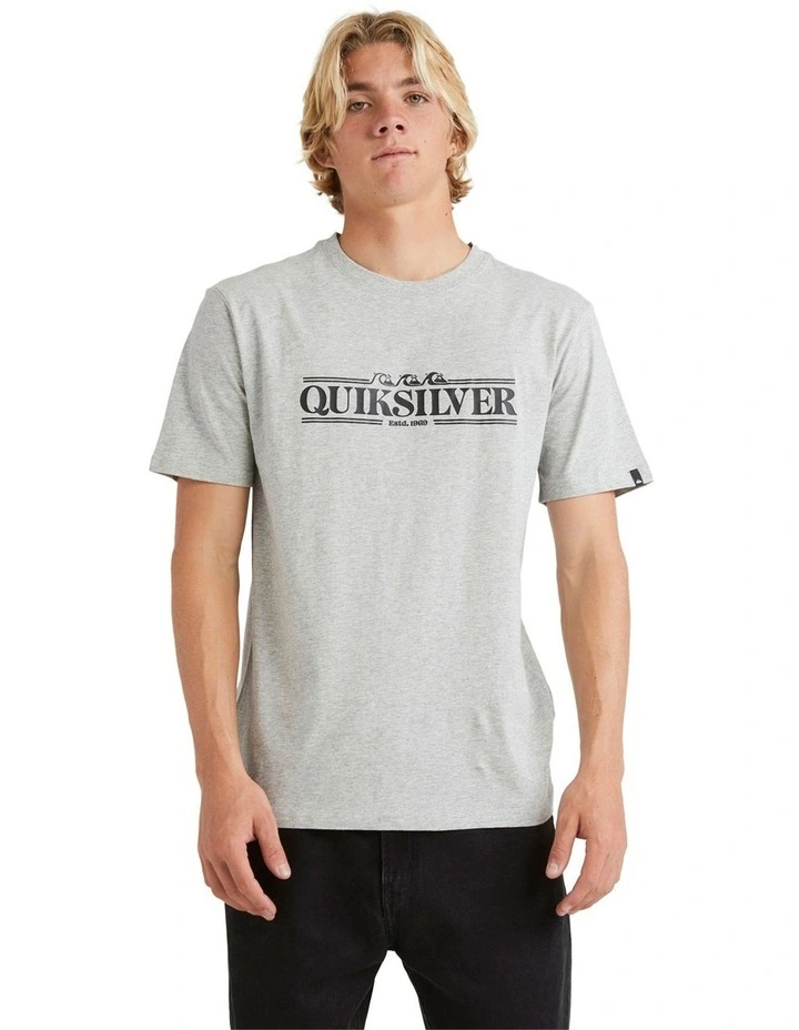 Gradient Lines Tee in Light Grey Heather