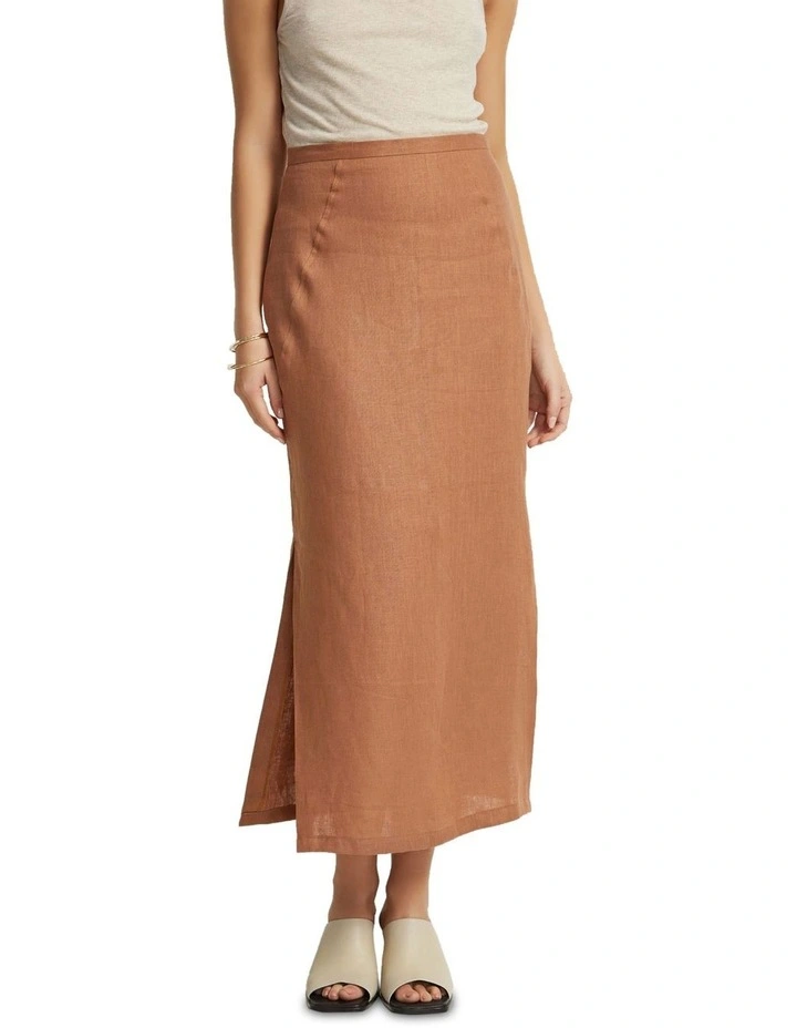 Mia Linen Skirt in Copper