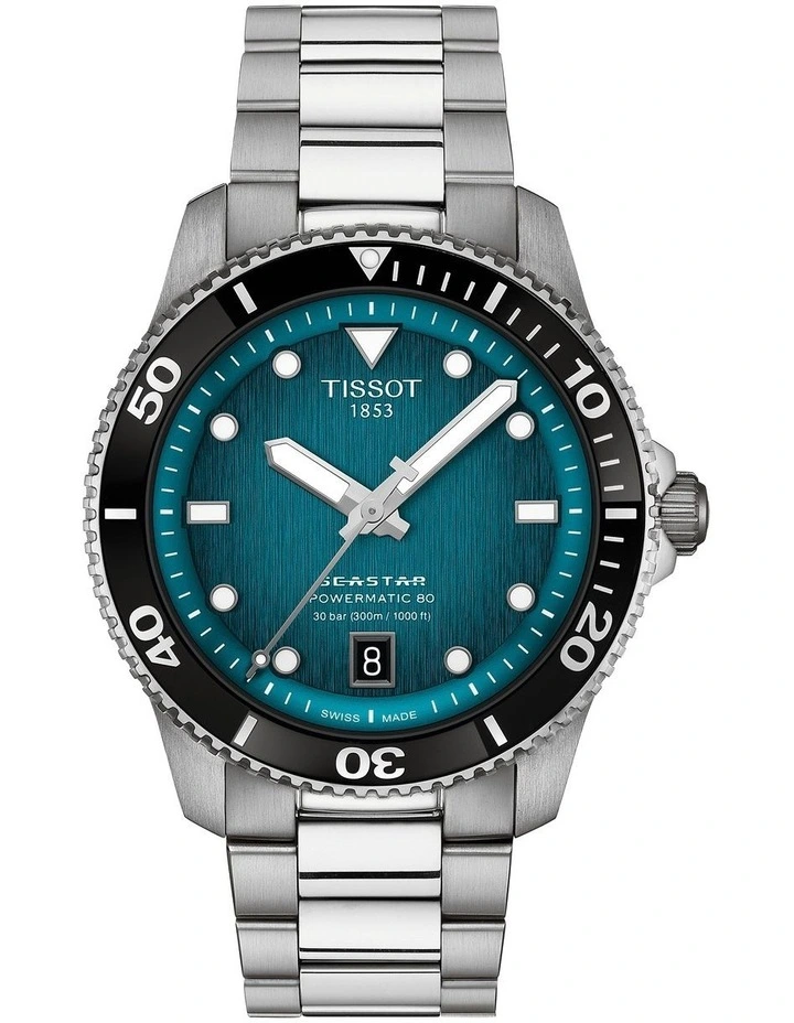 Seastar 1000 Powermatic Watch 80 40mm T1208071109100 in Turquoise