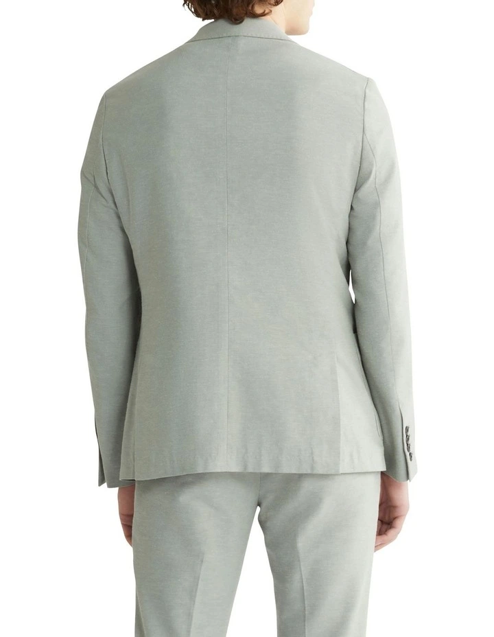 Cotton Linen Twill X Slim Jacket in Green