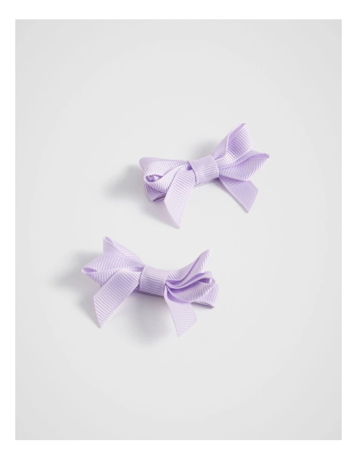 Grosgrain Bow Duck Clips in Orchid