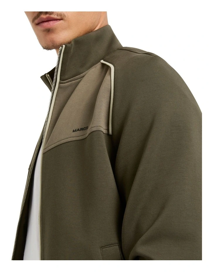Rio Raglan Zip Thru Sweat Top in Tarmac