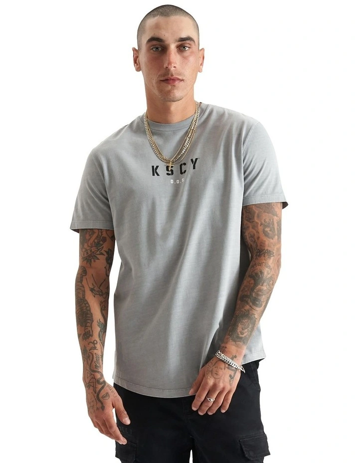 Lambert Dual Curved Tee in Grey
