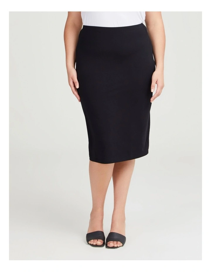 Bamboo Base Pencil Skirt in Black