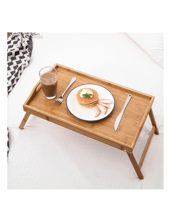 Bamboo Bed Tray in Natural Brown