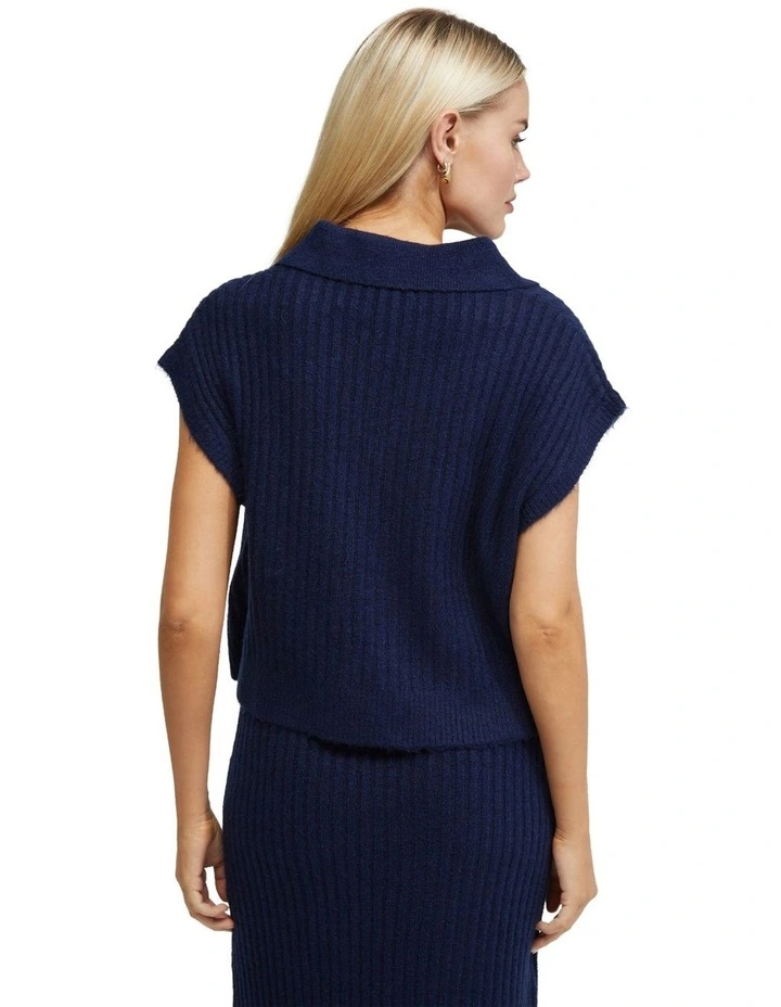 Becca Polo Neck Vest in Navy