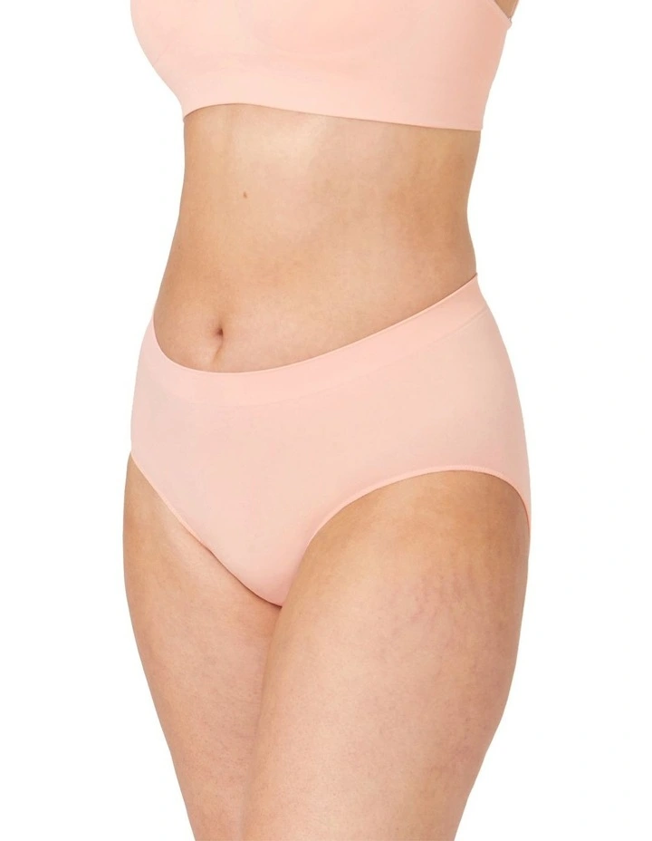 Bare Essentials Recycled Nylon Midi Brief in Strawberry
