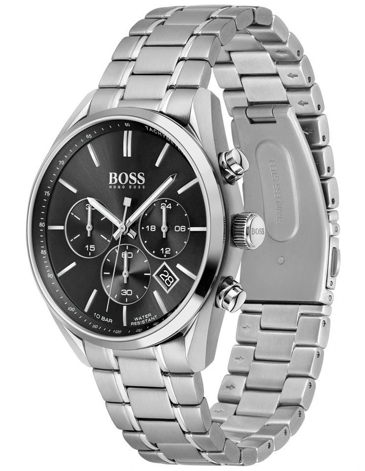 Champion 44mm Black Stainless Steel Chrono Watch 1513871