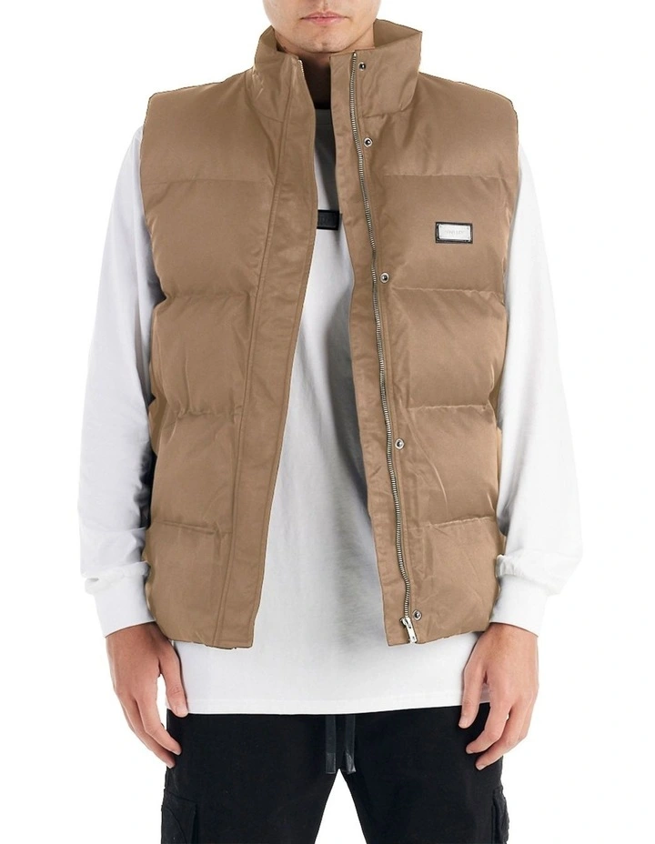 Monet Puffer Vest in Taupe