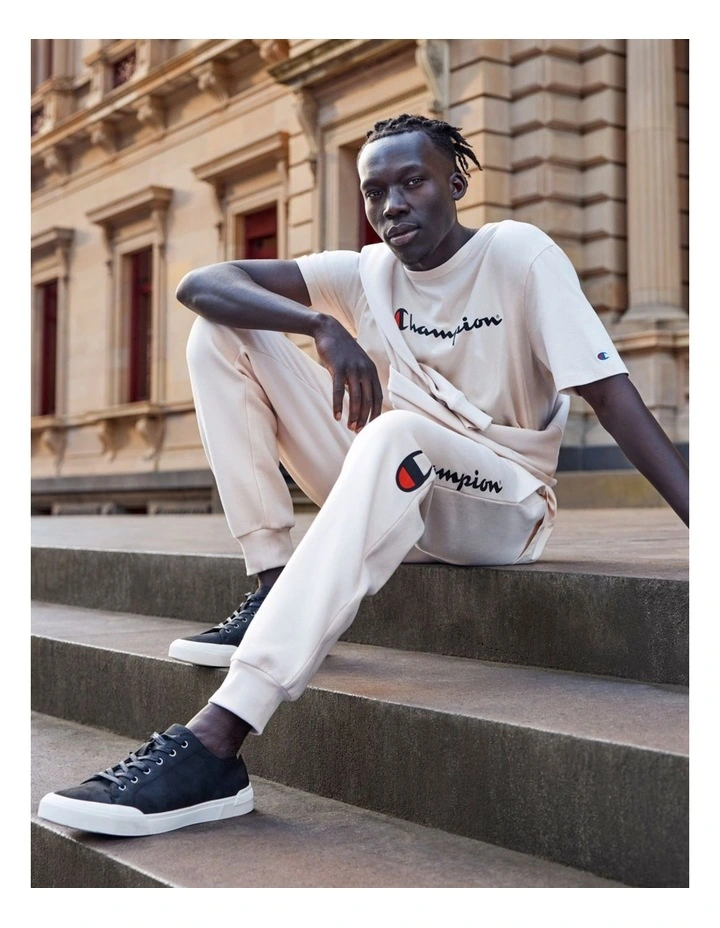 Script Cuff Track Pant in Coconut Souffle