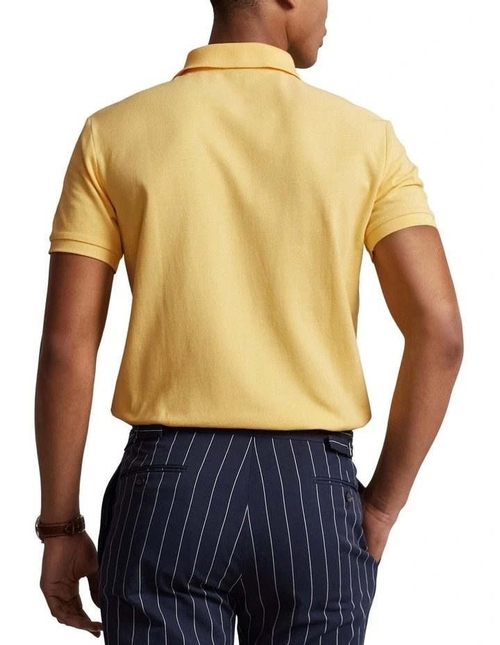 Custom Slim Fit Mesh Polo in Yellow