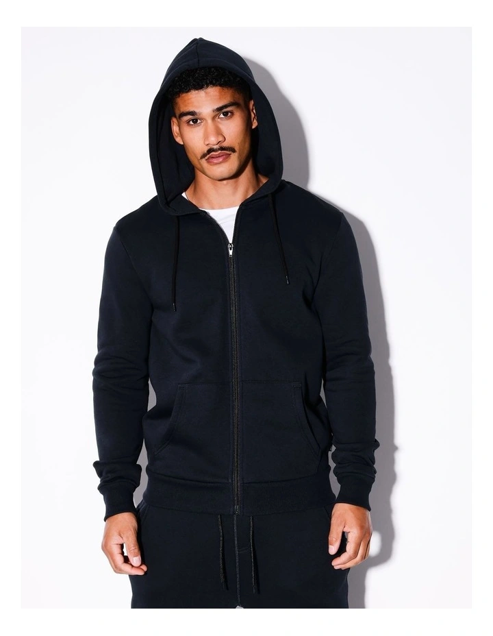 Mitchell Zip Thru Hoodie in Navy