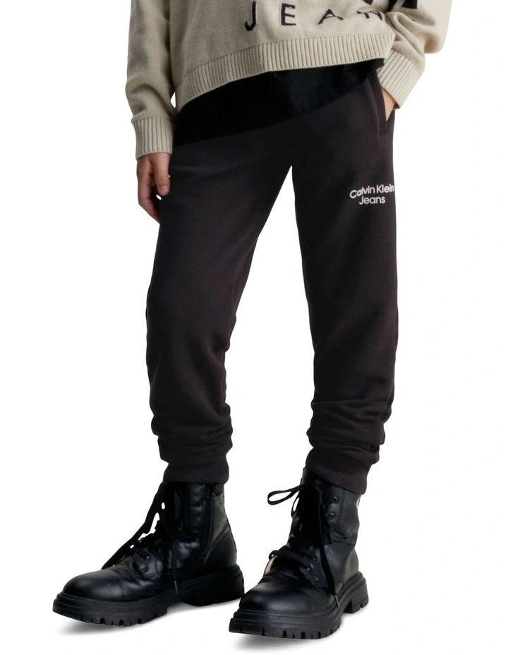 Stack Logo Sweatpants in Black