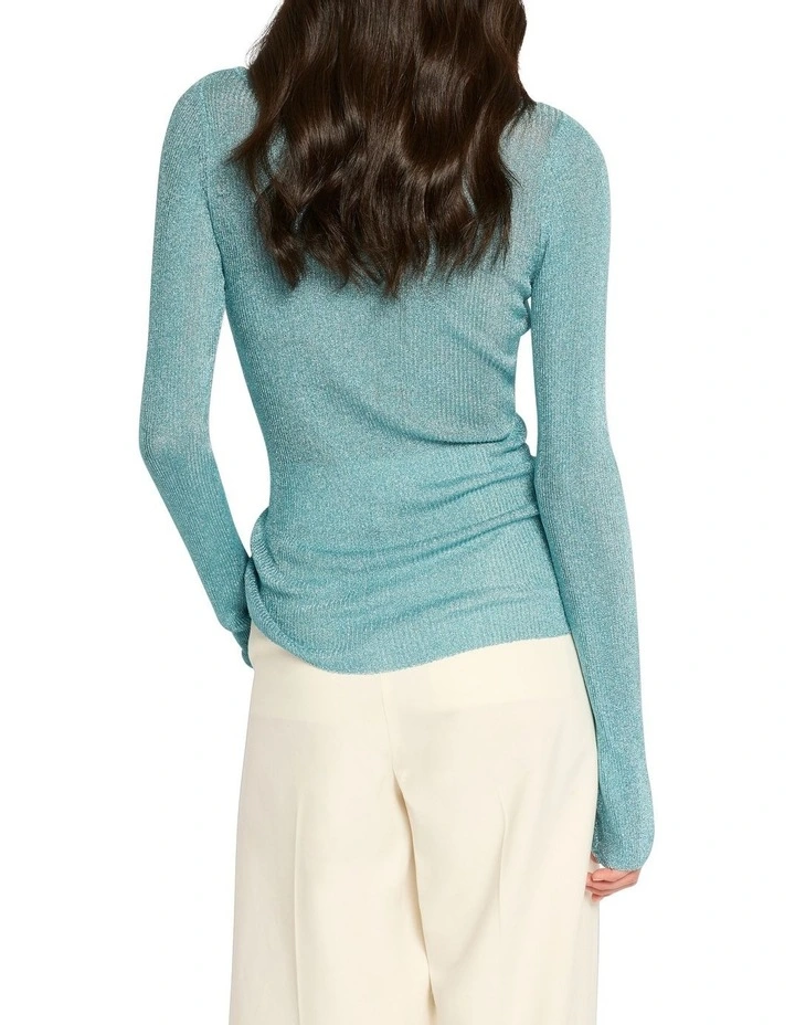 Silver Lining Rib Knit Top in Iceberg