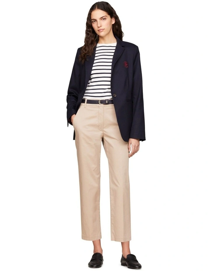 Slim Straight Co Chino Pant in Beige