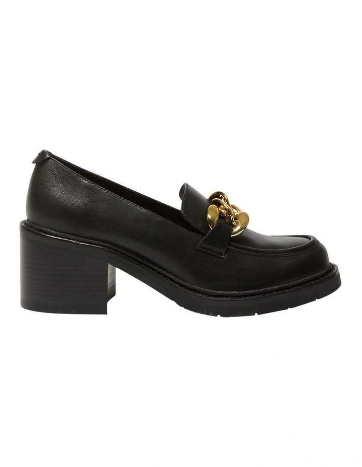 Jade Heeled Leather Shoes in Black