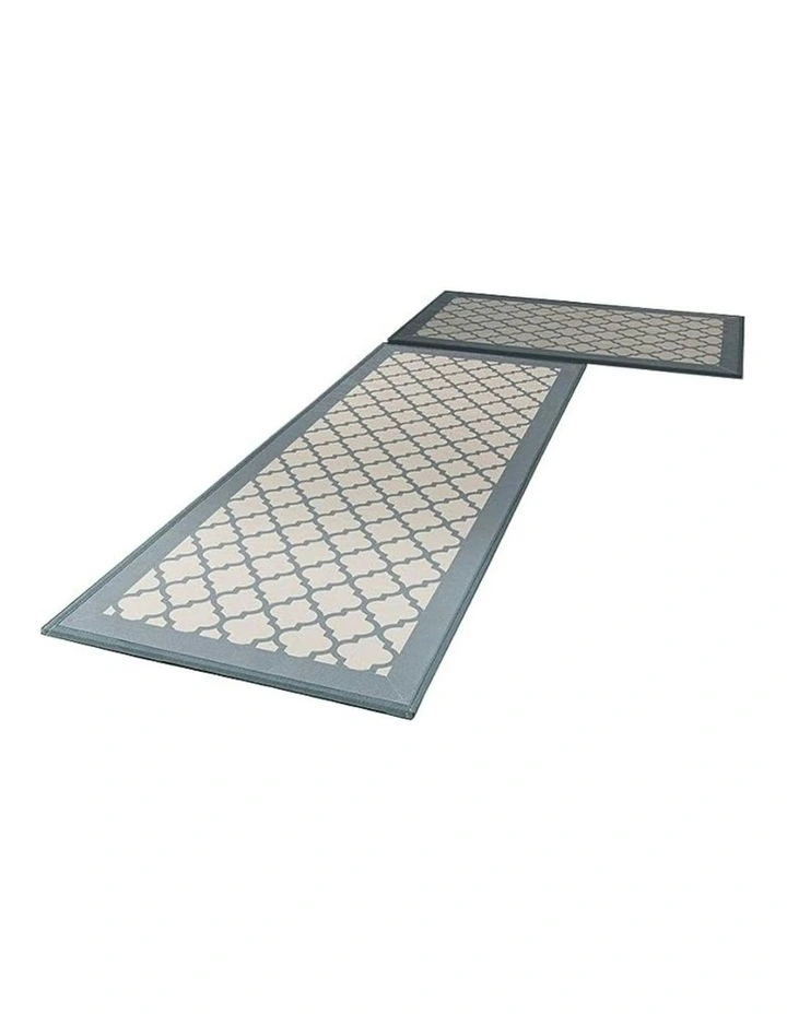 Fast Drying Soft Surface 2 Pieces Washable Floor Mat in Grey