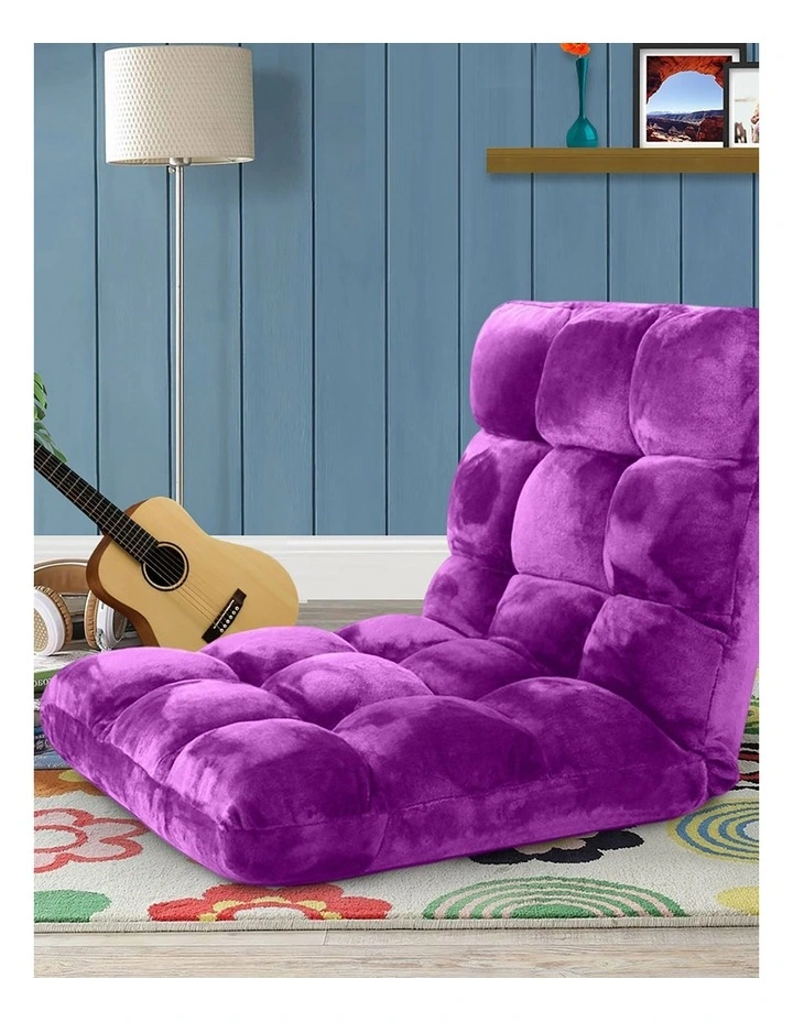 Folding Floor Recliner Lounge Sofa in Purple