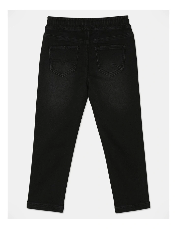 Pull On Knit Denim Jean in Black