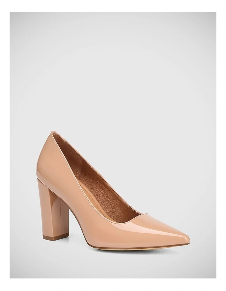 Huda Patent Leather Pump in Tan