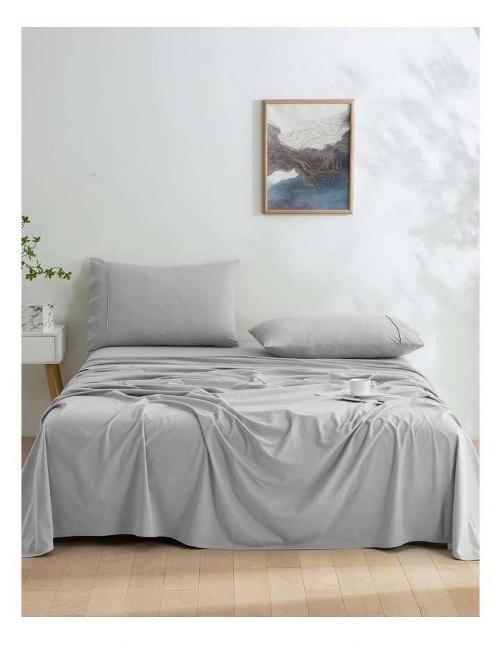 Micro Flannel Sheet Set in Silver