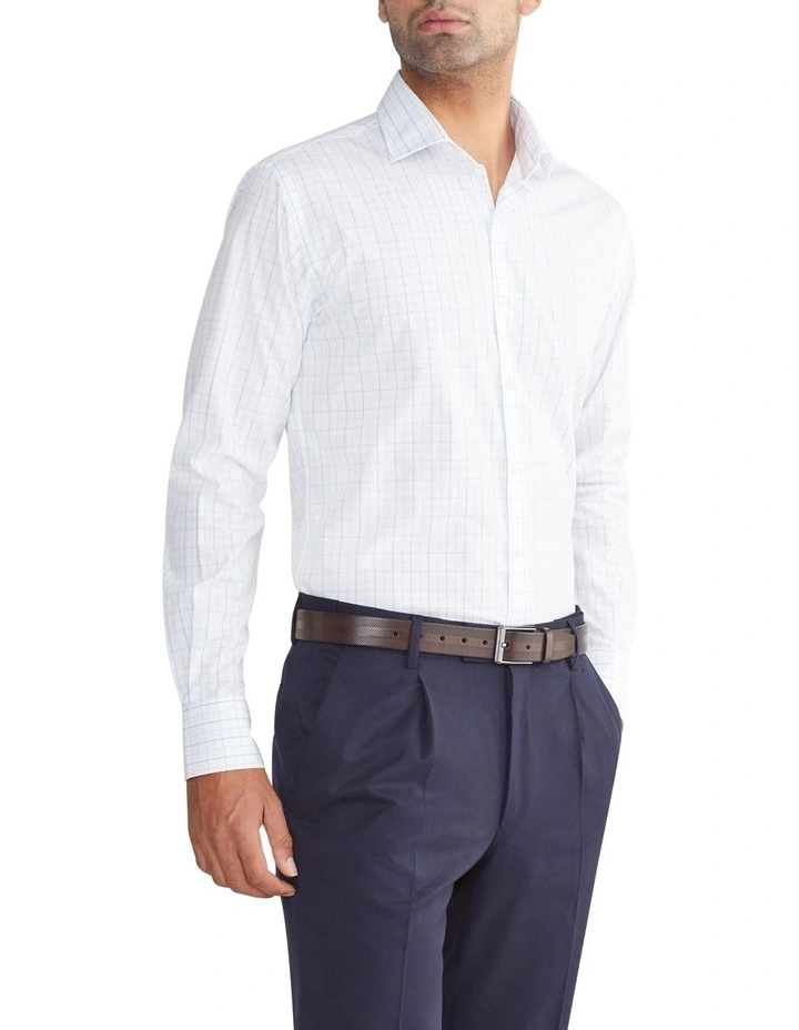 Tailored 2 Colour Large Check Shirt in Lilac