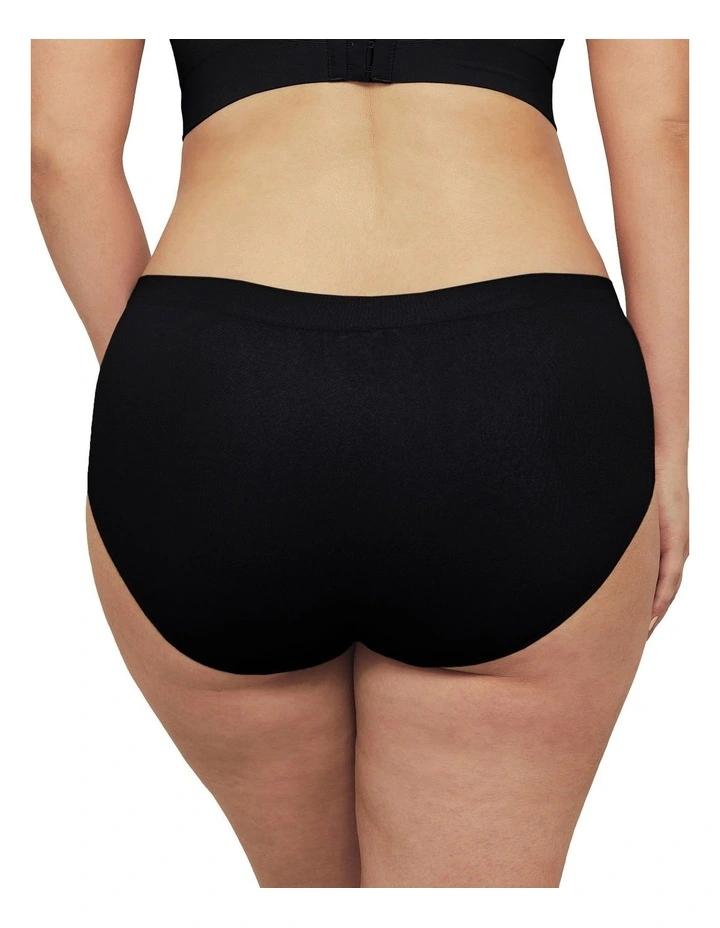 Bare Essentials Recycled Nylon Midi Brief in Black